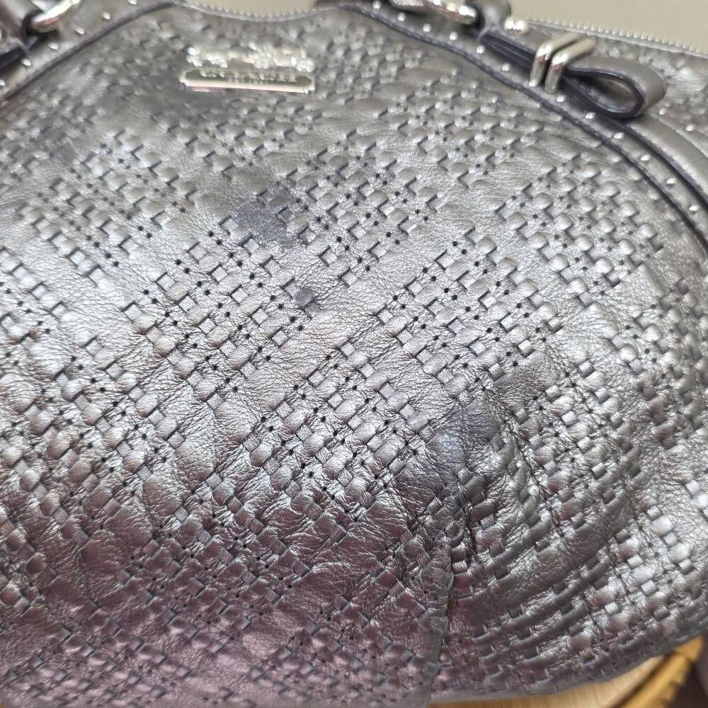 Coach Madison Woven Leather Sophia Satchel - Picture 12 of 16